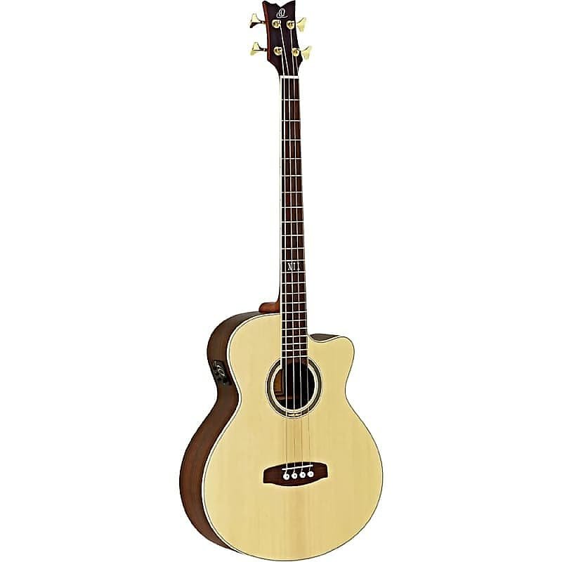 Bajo acústico Ortega Guitars D558-4 Deep Series 5 de escala media con funda de transporte